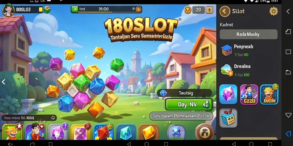 Screenshot utama 180SLOT menampilkan gameplay menantang dalam Puzzle.