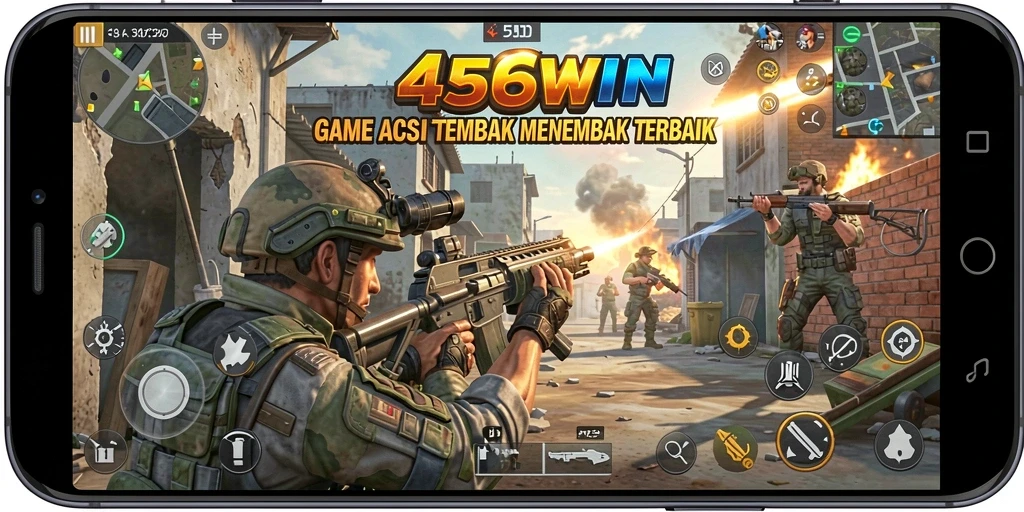 Tangkapan layar dari gameplay seru 456WIN dengan aksi tembak-menembak.