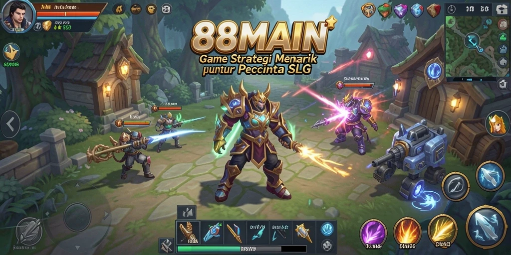 Screenshot gameplay dari 88MAIN yang menunjukkan strategi pertempuran.