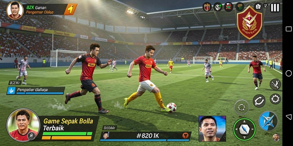 Tampilan gameplay seru dari 8ZK, tunjukkan keahlian sepak bola Anda.