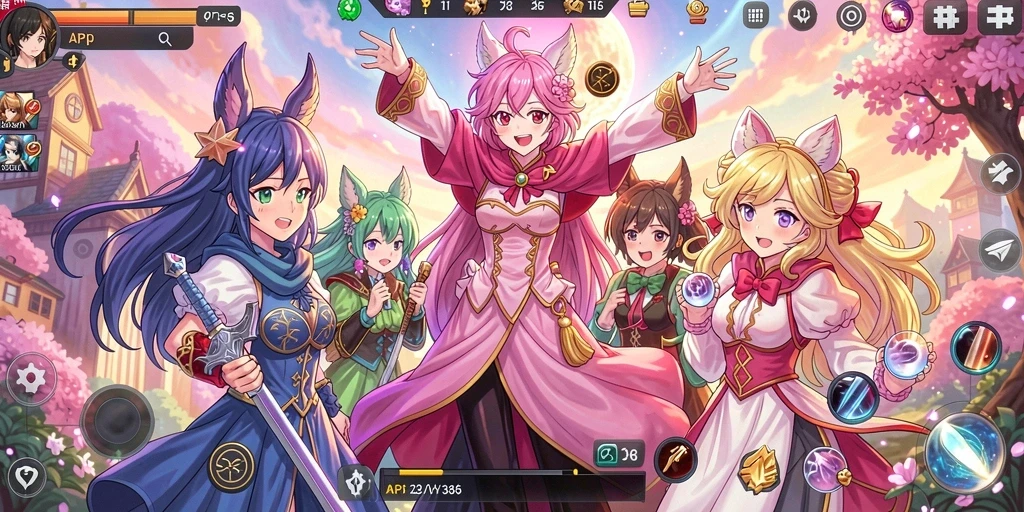 Gameplay seru di dunia anime penuh warna.