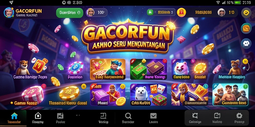 Screenshot gameplay GACORFUN menampilkan suasana kasino yang menarik.