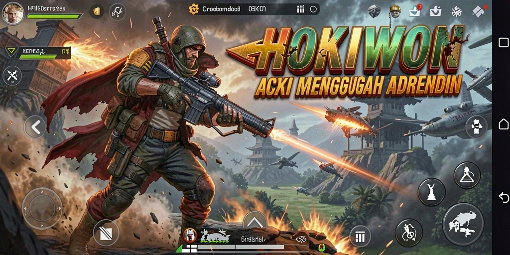 Screenshot HOKIWON menunjukkan aksi pertempuran yang mendebarkan.