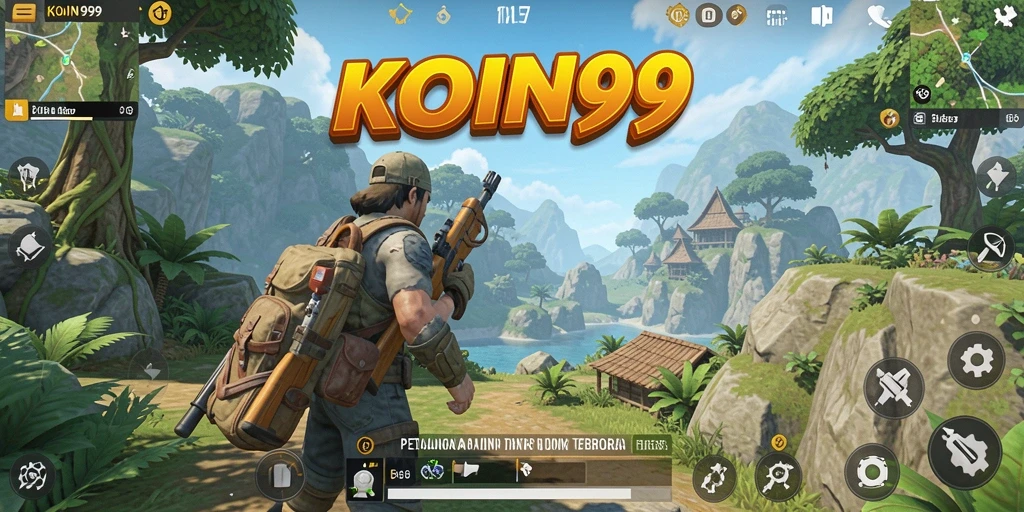 Tangkapan layar gameplay KOIN99 menampilkan eksplorasi dunia terbuka yang menakjubkan.