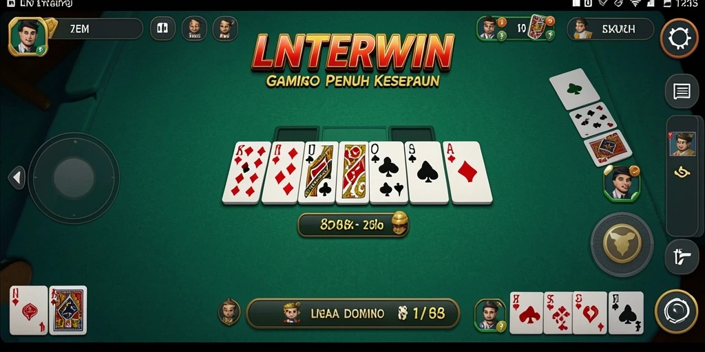 Tampilan gameplay LNTERWIN yang menarik dan seru saat bermain domino.