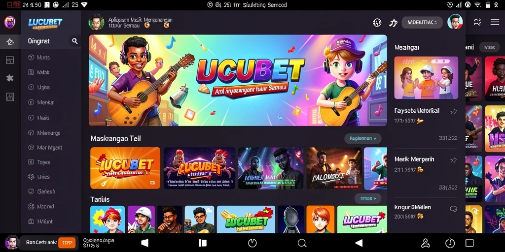 Screenshot gameplay LUCUBET menampilkan keseruan bermain musik.