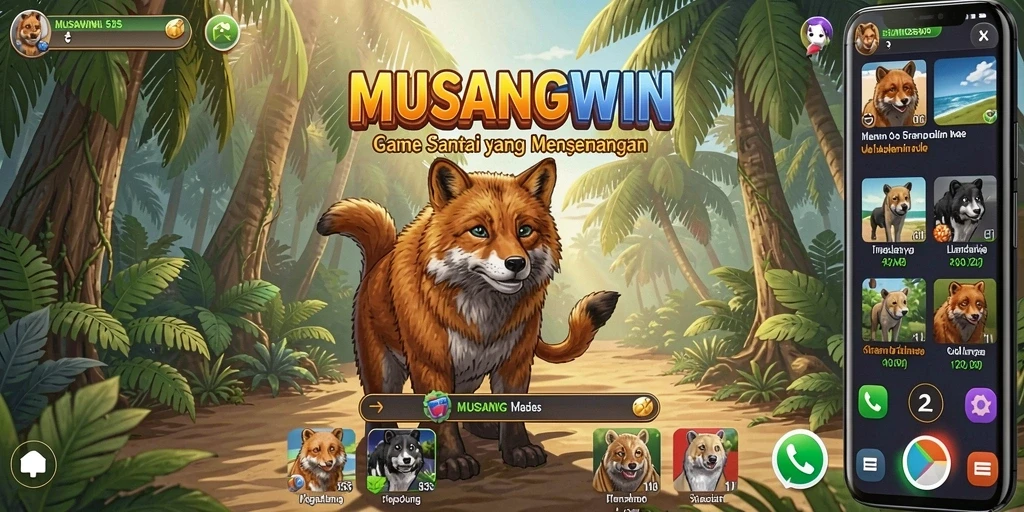 Tangkapan layar mengungkapkan pengalaman bermain santai di MUSANGWIN.