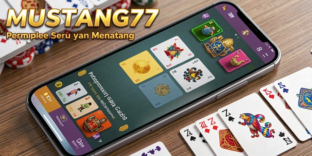 Tampilan gameplay Gaple seru di MUSTANG77.