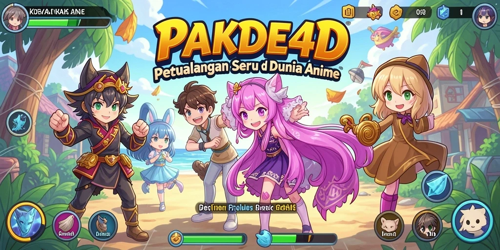 Screenshot dari gameplay PAKDE4D yang menampilkan pertarungan karakter anime.