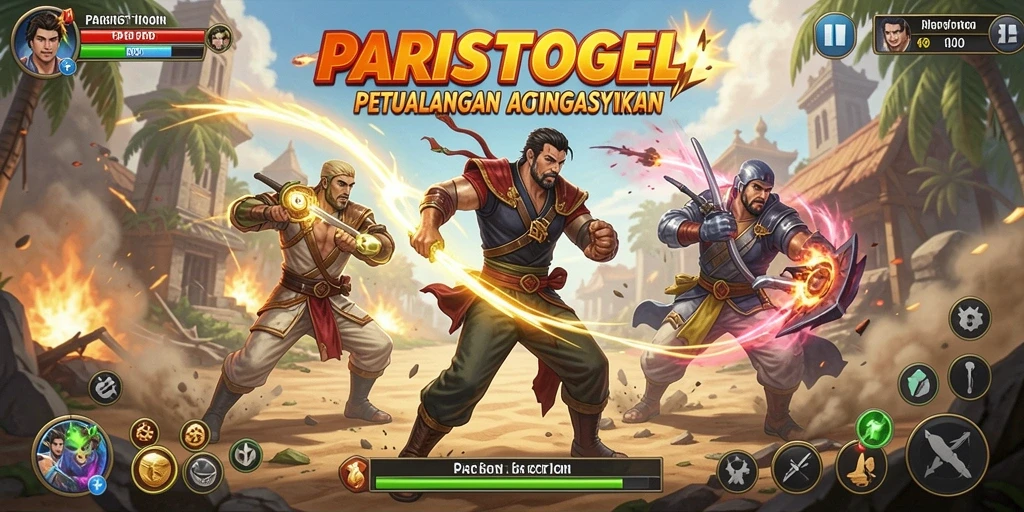 Tampilan utama gameplay PARISTOGEL yang menegangkan dan penuh aksi.