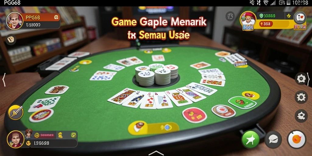 Tampilan seru dan interaktif saat bermain Gaple di PGG68.