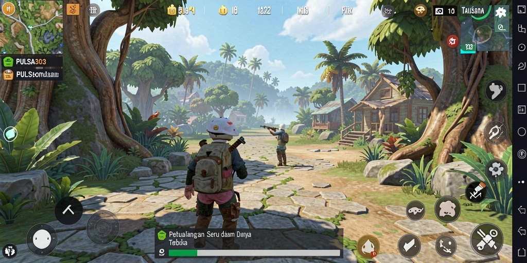 Screenshot gameplay PULSA303 menampilkan petualangan dalam dunia terbuka yang luas.