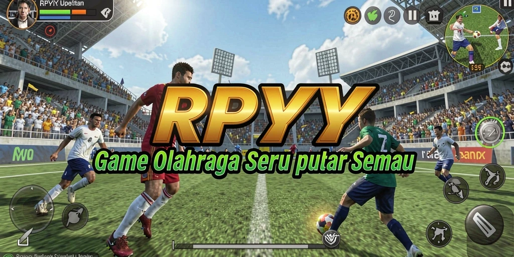 Tampilan gameplay seru di dalam RPYYY dengan berbagai cabang olahraga.