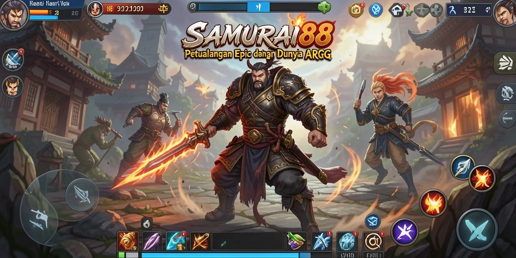 Tangkapan layar dari gameplay ARPG menegangkan di SAMURAI88.