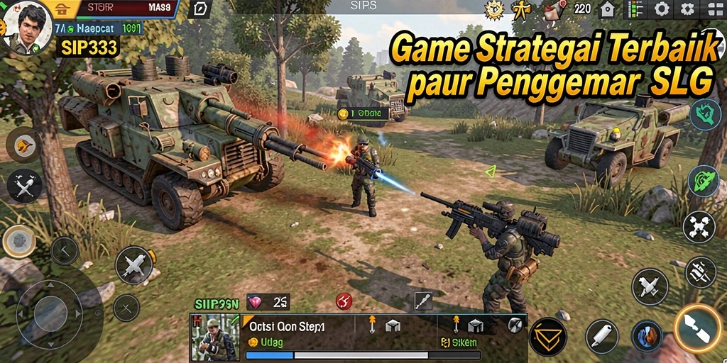Screenshot menunjukkan aksi dinamis di SIP33 dengan strategi SLG.