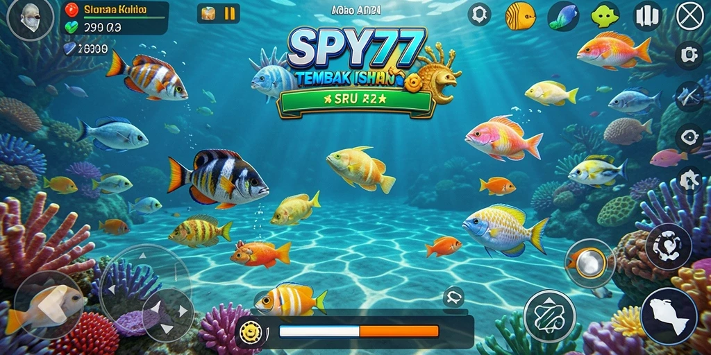 Gambar utama SPY77 menampilkan aksi menembak ikan yang seru.