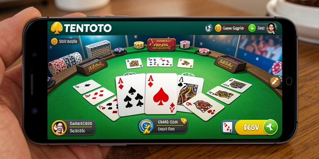 Tampilan gameplay seru permainan Gaple TENTOTO.