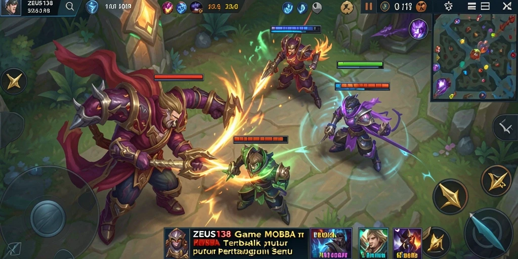 Tampak permainan MOBA yang seru dengan aksi menegangkan.